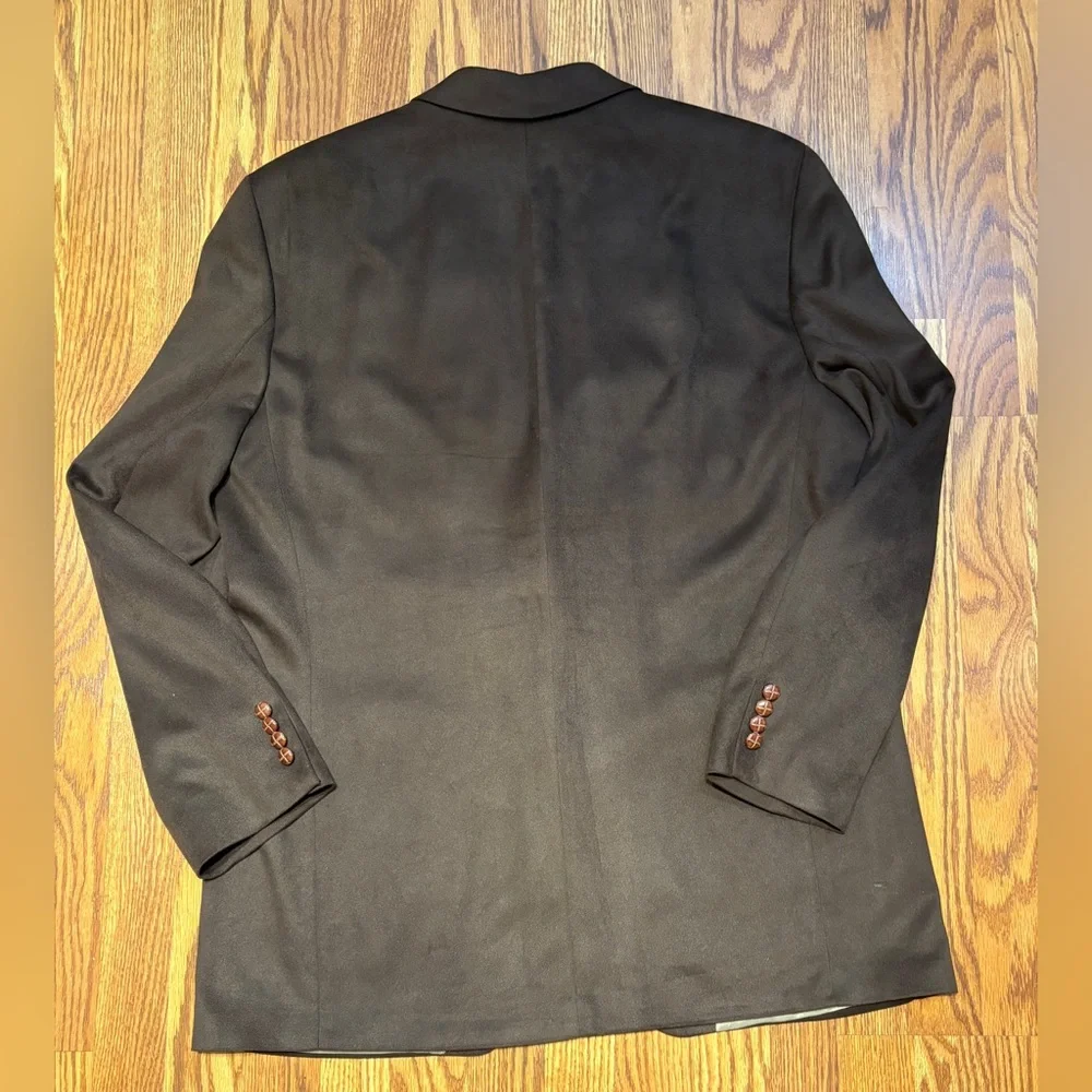 Ralph Lauren‎ Chocolate Men's 2 Button Microfiber Blazer 46T Preppy Dapper